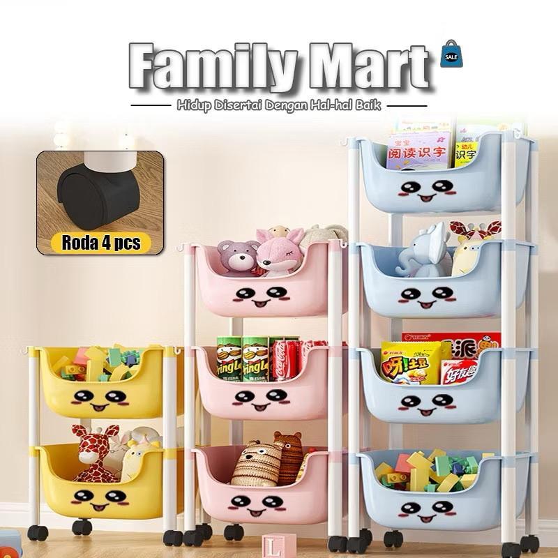 Rak Susun 4 Tingkat Rak Serbaguna Tempat Penyimpanan Sayur Buah Mainan