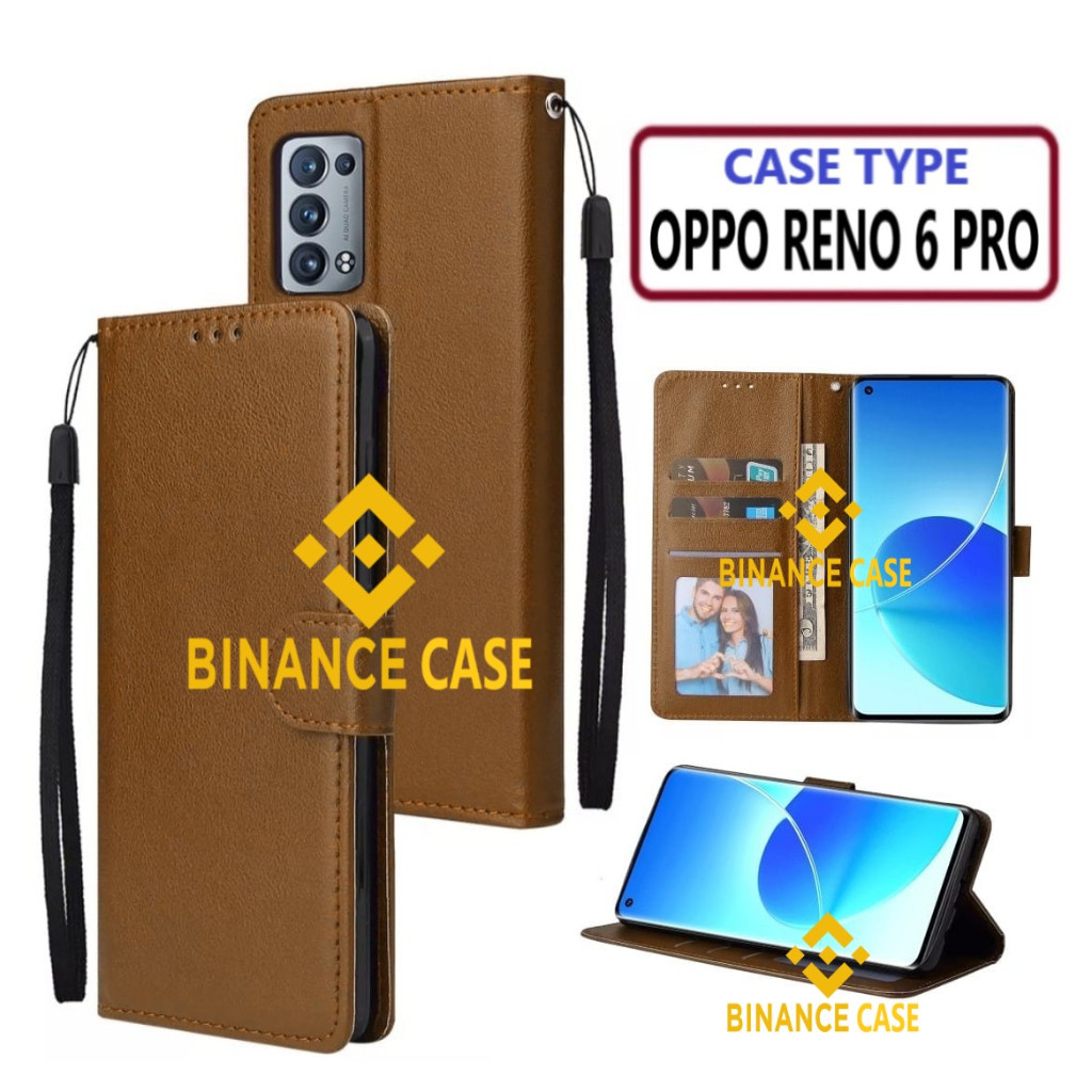 LEATHER FLIP CASE OPPO RENO 6 PRO CASE KULIT FLIP WALLET LEATHER KULIT PREMIUM SARUNG BUKA TUTUP KES