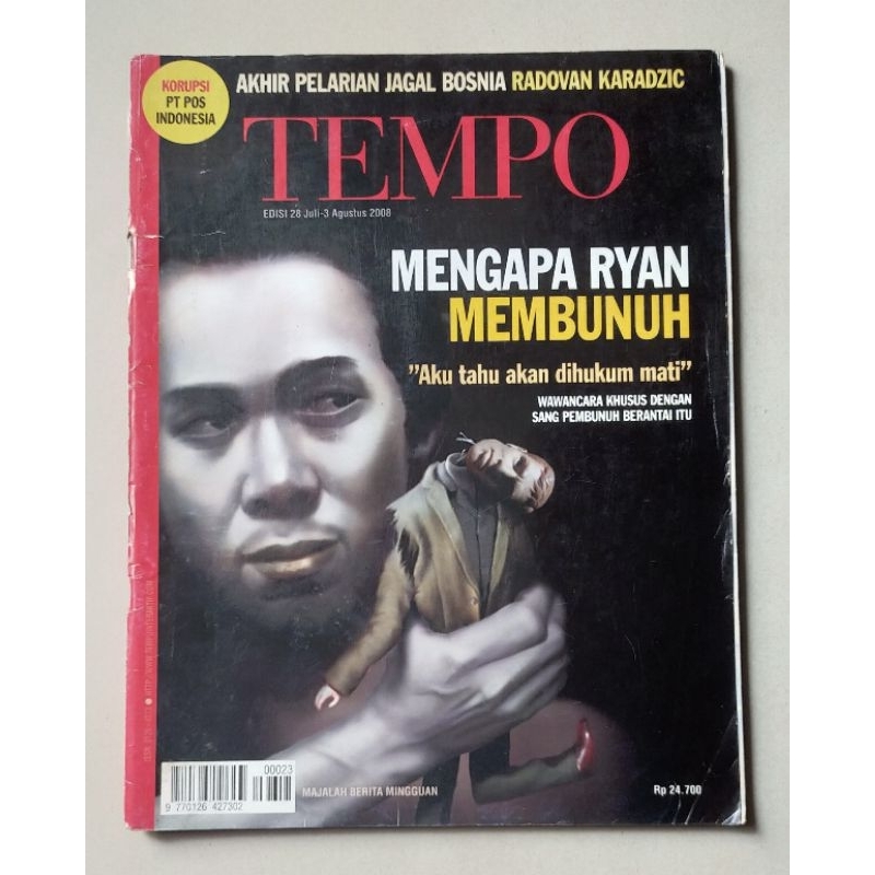 Majalah Tempo 28 Juli 2008 : Ryan Jombang Sang Pembunuh Berantai - Gaya Hidup : Demi Perut Six Pack