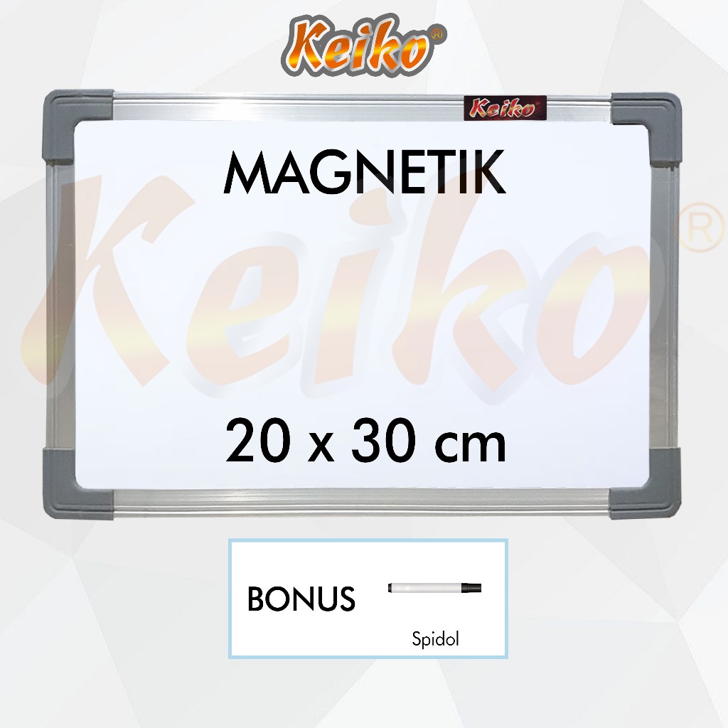 

Papan Tulis Whiteboard / White Board Gantung Magnet Single Face Keiko 20 x 30 cm