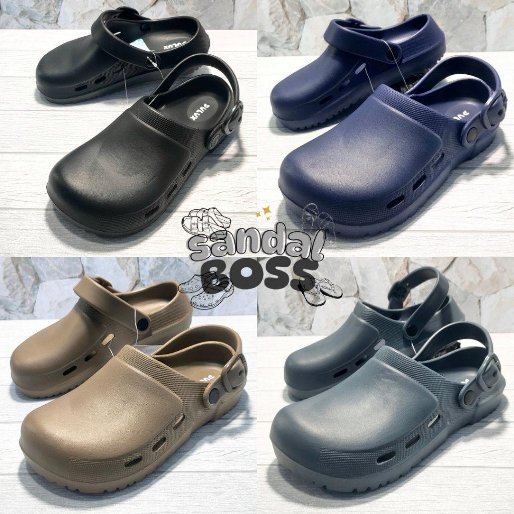 Sandal slop anak remaja pria motif baim polos karet tebal size 35-40 sendal cowok keren dulux 688