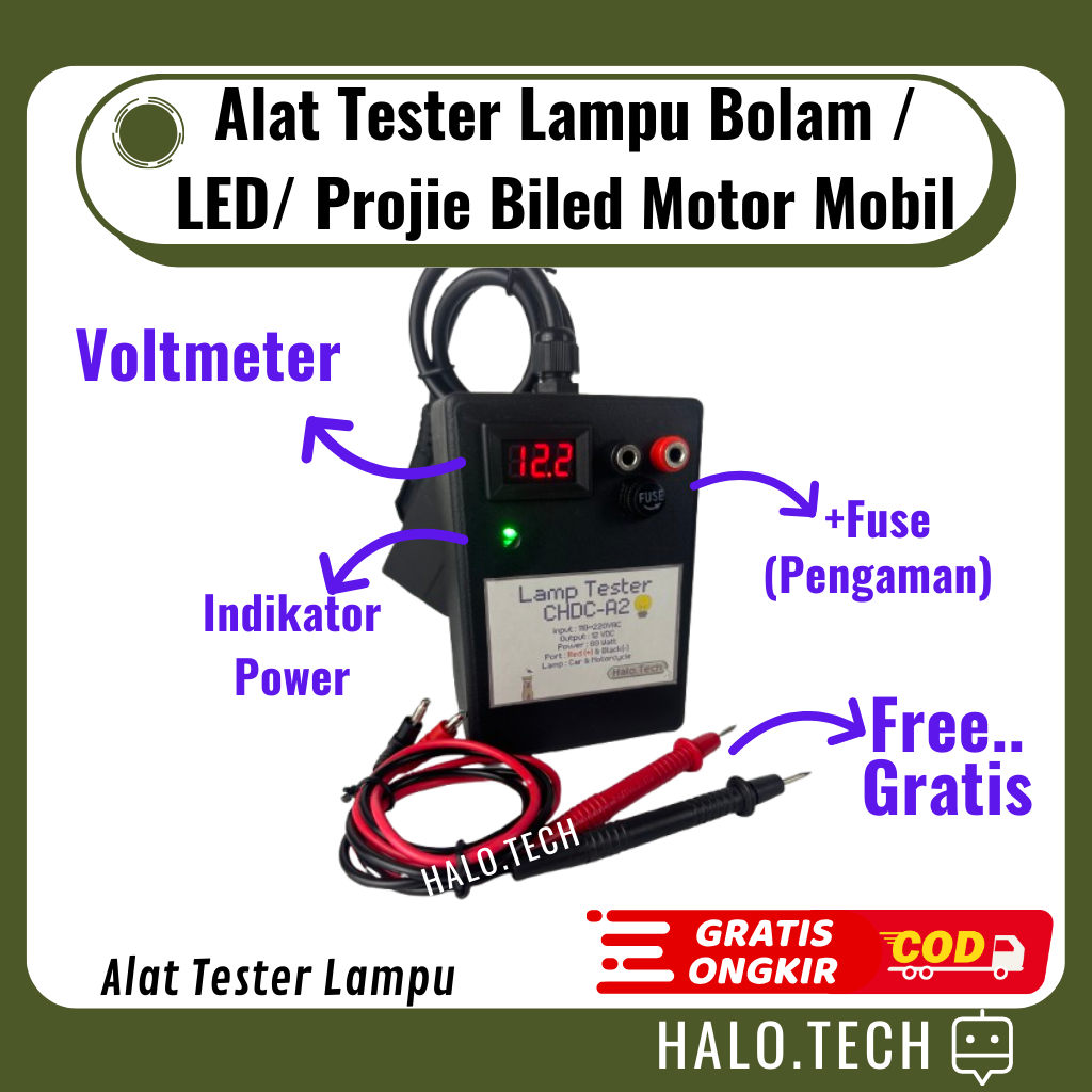 Alat Tes lampu Tester lampu Motor Mobil Biled Projie Bohlam LED Halogen