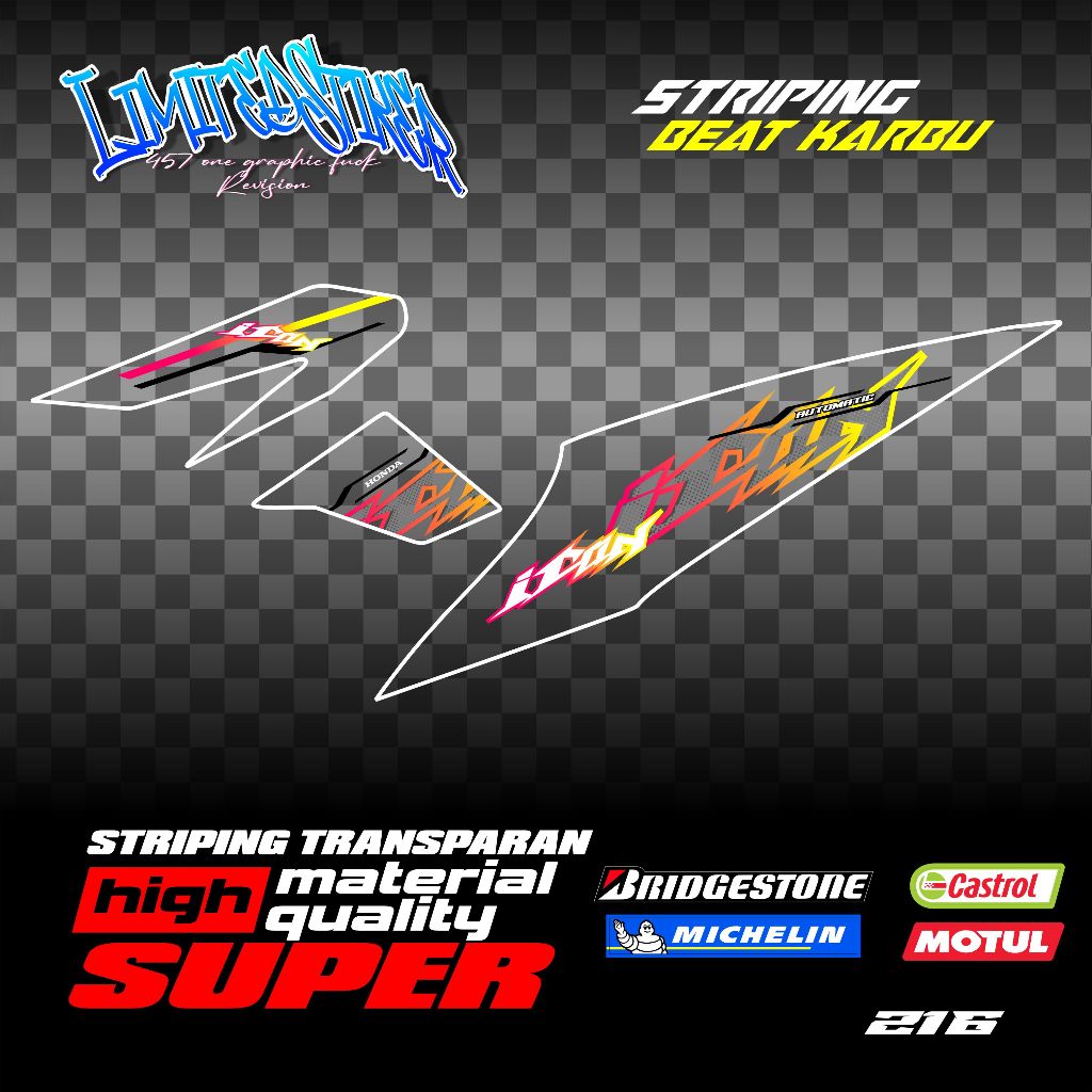 Striping beat karbu transparan uv iconi style simple