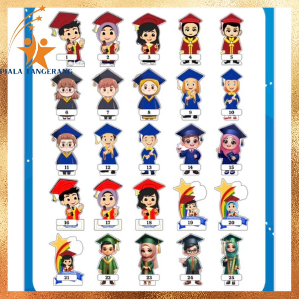 Figur Akrilik Figur Piala Akrilik figur Piala karakter Piala Figur Wisuda Piala Wisuda Akrilik