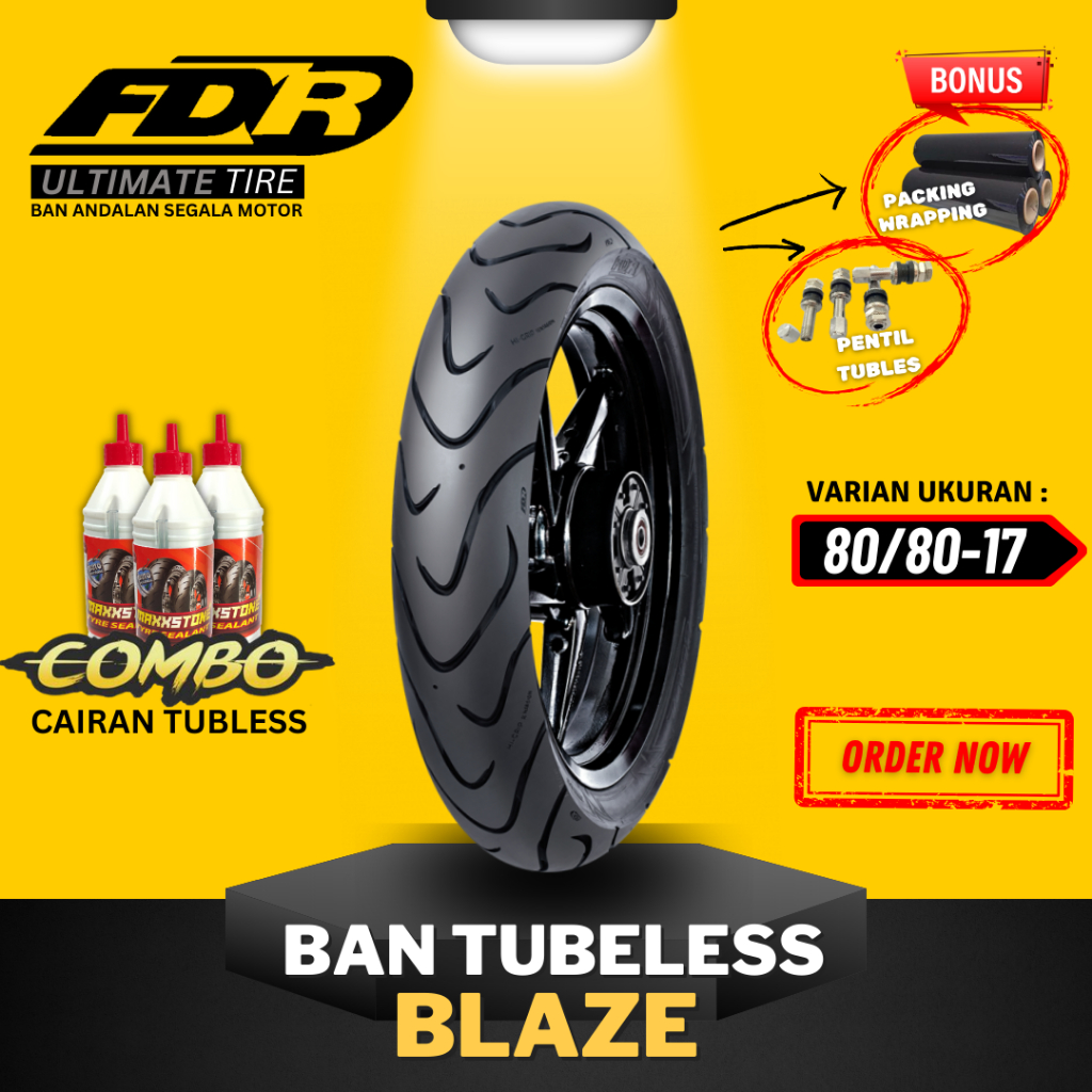 [READY COD] BAN FDR BLAZE RING 17 / ( 80/80-17 ) BAN FDR TUBELESS BLAZE TUBLES RING 17 / BAN FDR TUB
