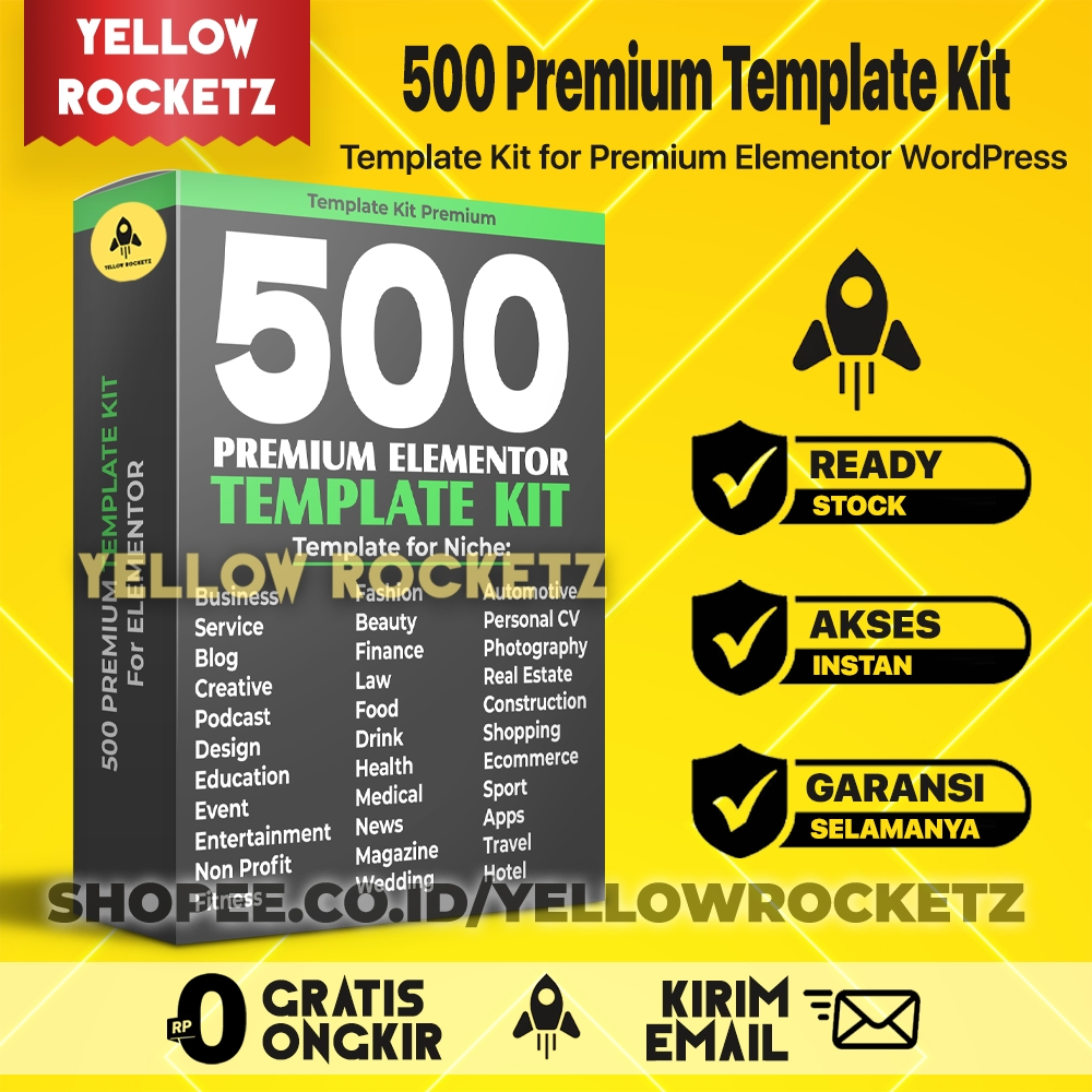 500++ TEMPLATE KIT PREMIUM Elementor WordPress Template Kits - WP Template Kit Premium Lifetime