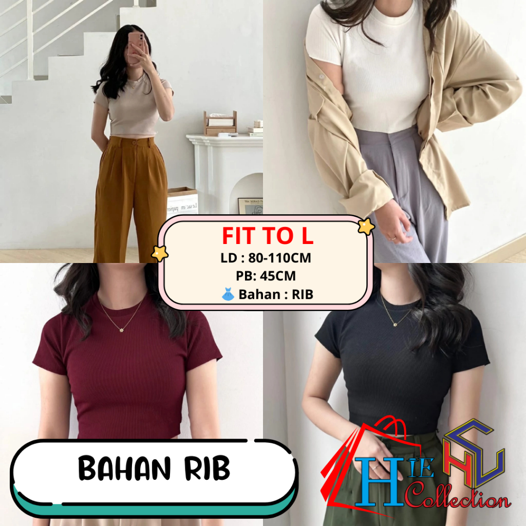 Basic Crop Knit Rib Crop Top