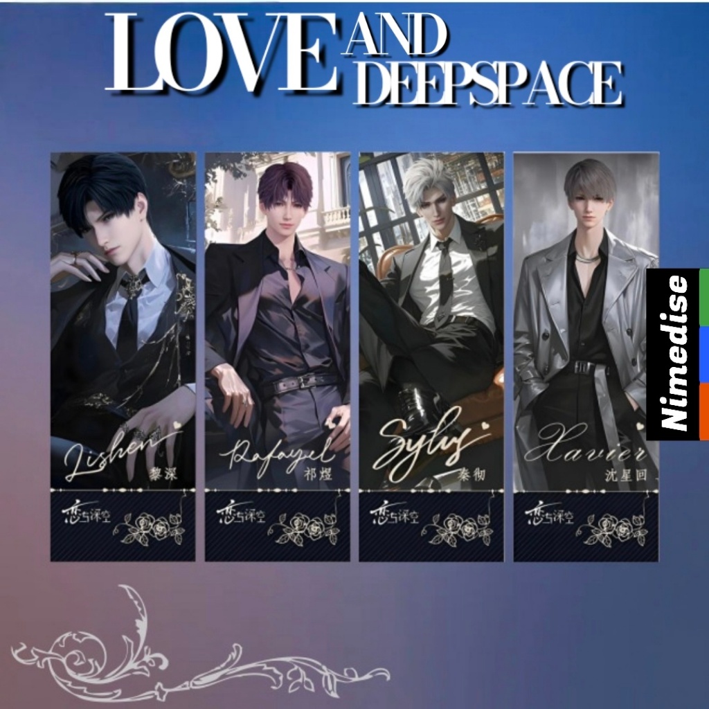 

Love And Deepspace Hologram UV Laser Ticket Double Sided - Anime Manga Bookmark Gambar Dua Sisi Rafayel Sylus Zayne Xavier
