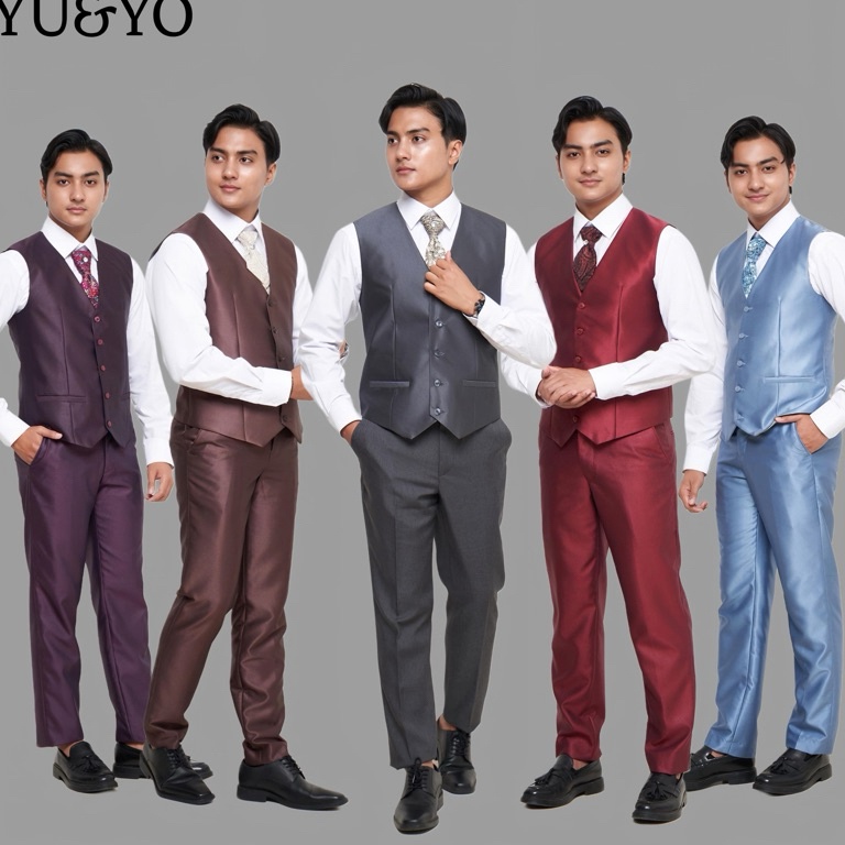 KODE T27Y Rompi Pengantin Rompi Wedding Vest Nikah Rompi Pria dalaman jas Semi Formal Hitam