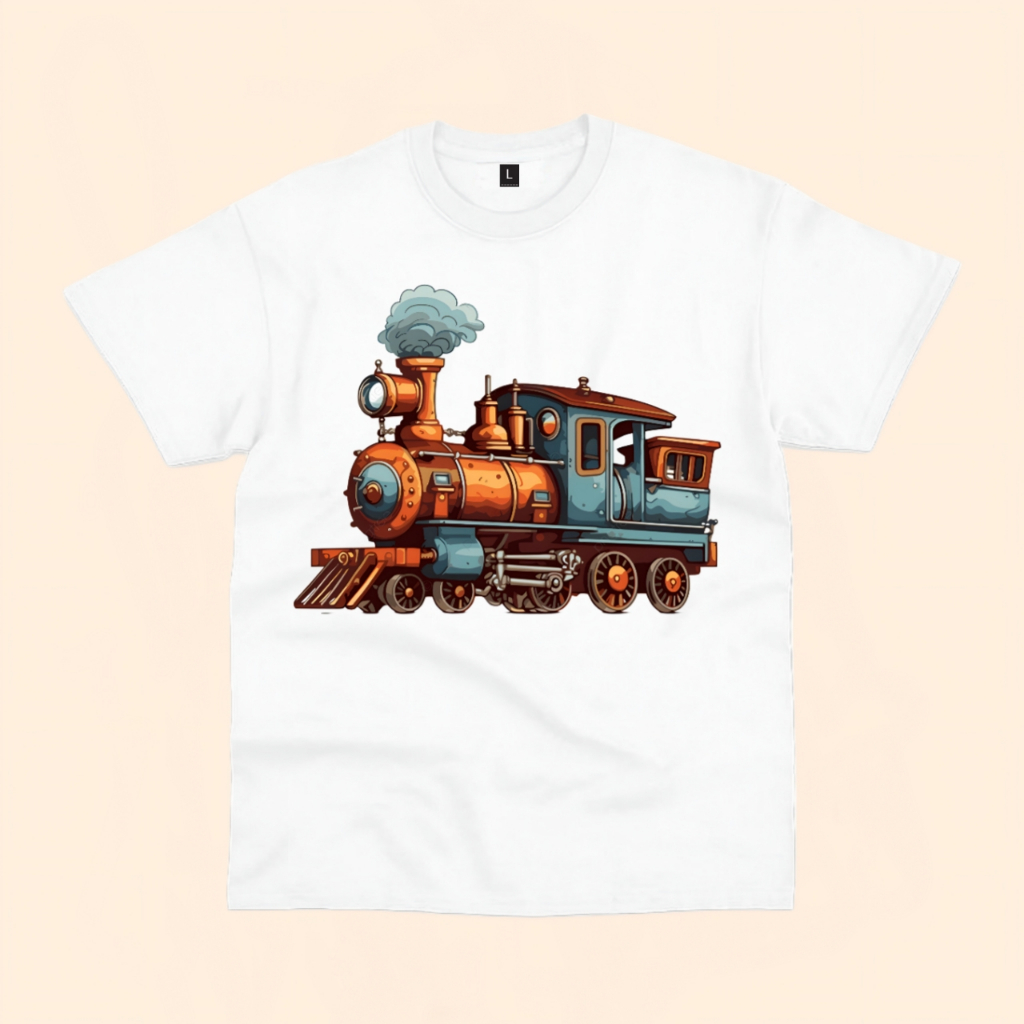 Baju kaos anak kereta uap jaman dulu free custom nama