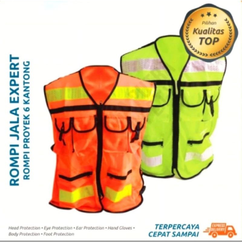 Rompi Safety Proyek / Safety Vest 6Kantong Scotlight Expert Lynx - Or