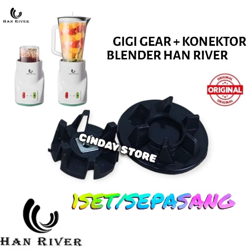 SET KONEKTOR MESIN + GEAR GIGI PLASTIK BLENDER HAN RIVER ORIGINAL / GIGI KONEKTOR BLENDER HAN RIVER