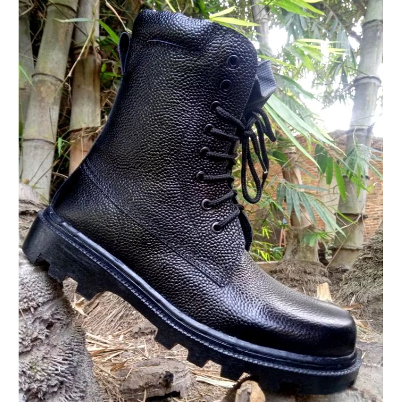 SEPATU PDL KULIT ASLI MOTIF JERUK RESLETING SEPATU PDL TNI POLRI SECURITY LINMAS