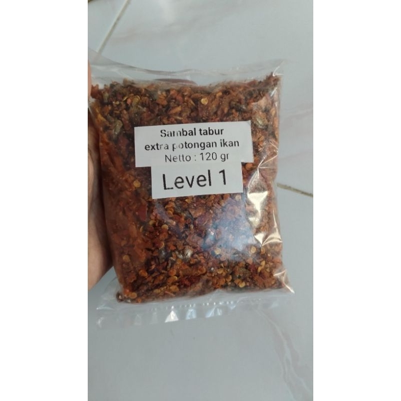 

Sambel tabur potongan ikan level 1 120grm
