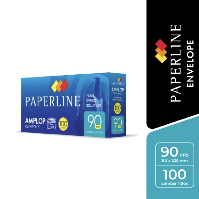 

[SLOP] AMPLOP PUTIH PAPERLINE 90 PPS / AMPLOP PUTIH UKURAN 110 X 230 MM ISI 5 PAK
