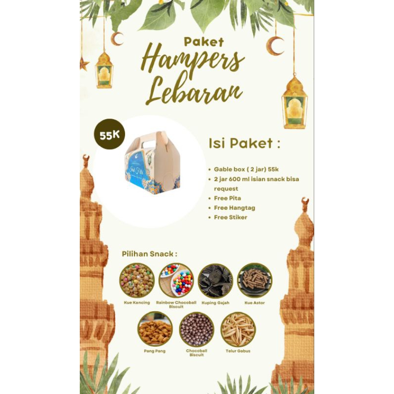 

Hampers lebaran isi 2 600ml Parsel lebaran kue kering enak untuk teman sodara keluarga