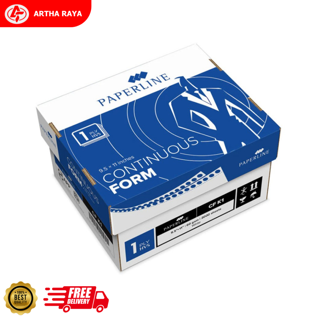 

Kertas Continuous Form Paperline K1 PRS 9,5 x 11 Inch CF 1 Ply Putih