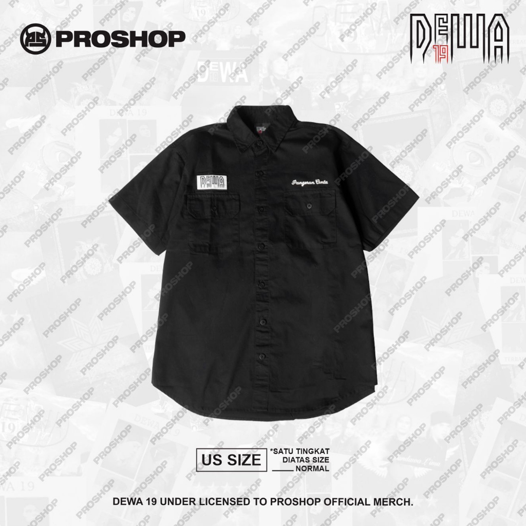 Proshop | Dewa 19 Work Shirt | Laskar Cinta S | Kemeja Pria | Kemeja Distro | Hitam