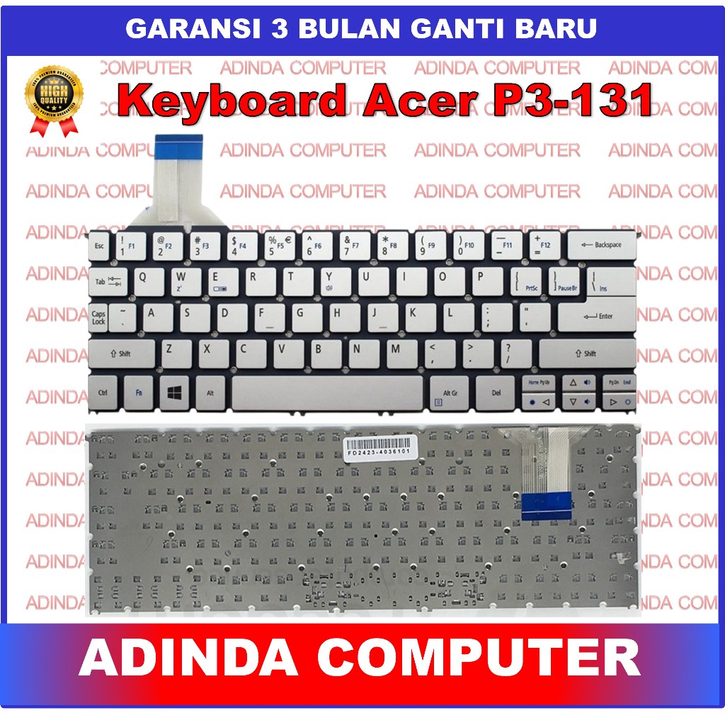 Keyboard Acer Ultrabook Iconia P3-131 P3-171 W700 W700p W100 W3-810 Silver