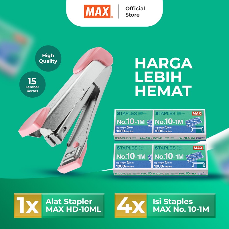 

MAX - PAKET STAPLER DAN STAPLES EKONOMIS / JEGREKAN / ISI STAPLES / STAPLER HD10