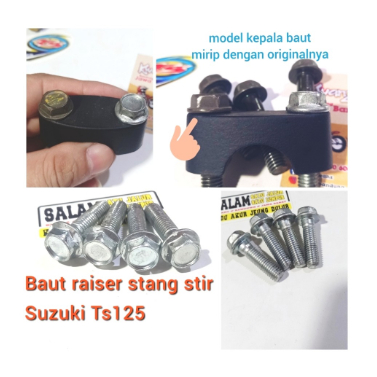 baut raiser stang stir Suzuki Ts125 mirip originalnya baut tutup stang Suzuki TS125 baut kleman stan