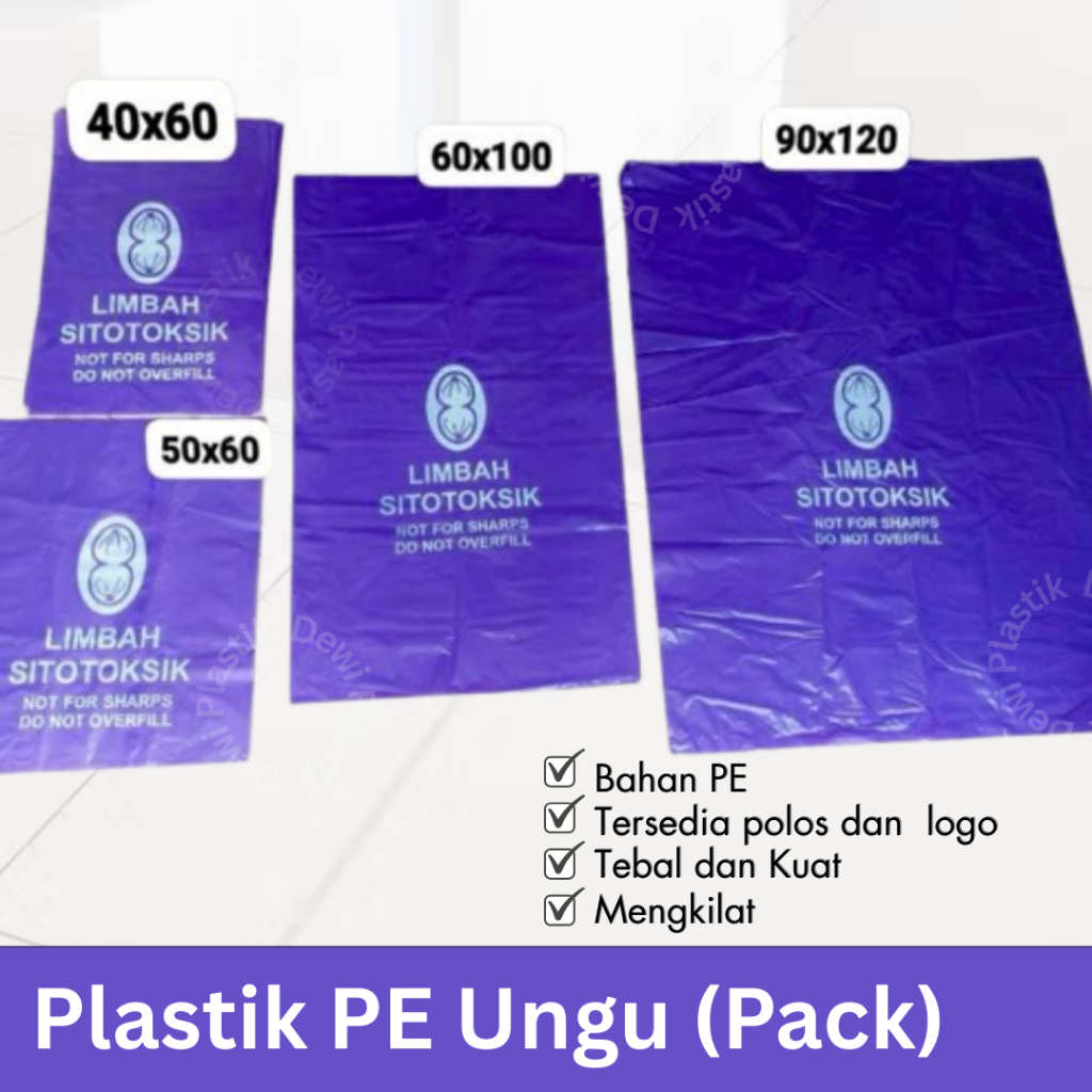 Plastik Ungu 100 x 120, 75 x 120, 60 x 100, 50 x 60 dan 40 x 60