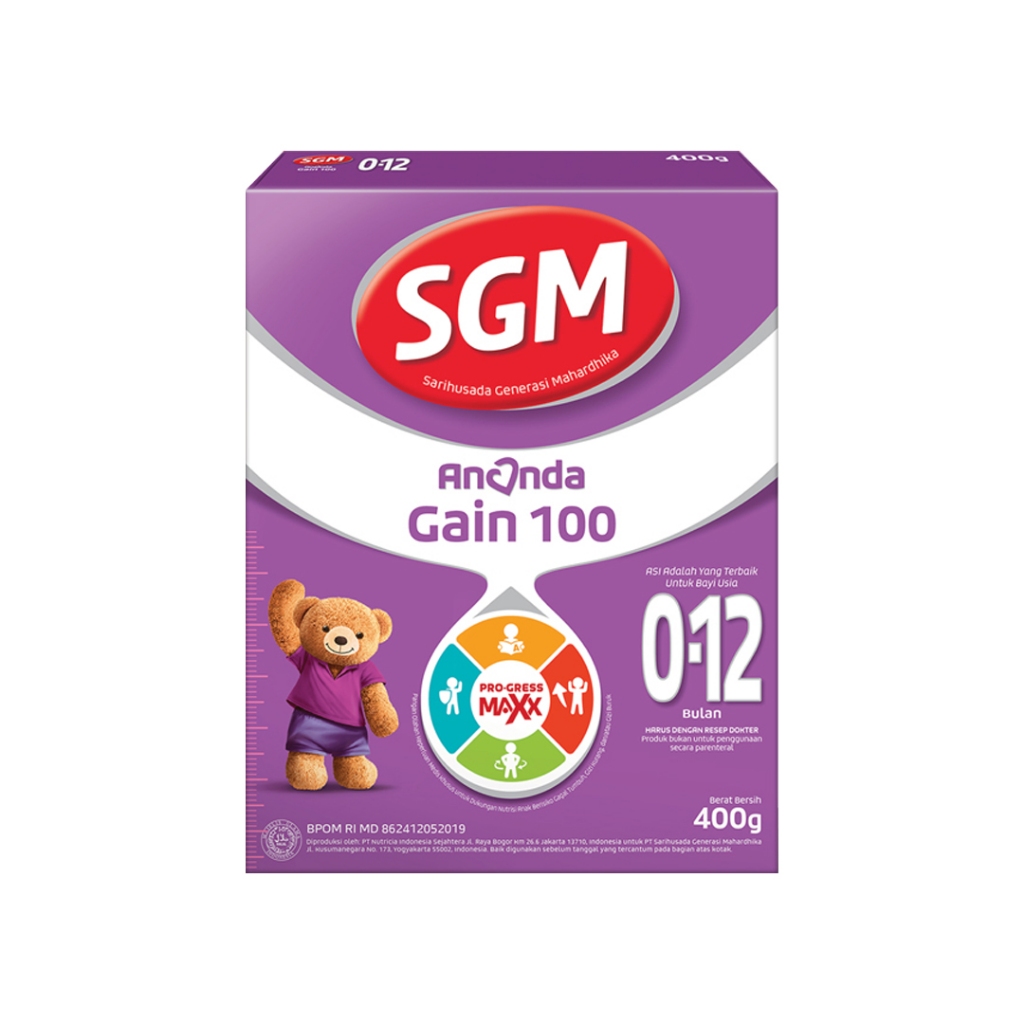 SGM Ananda Gain 100 0-12 Bulan 400g Box – Susu Penambah Berat Badan Bayi / Nutrisi Pertumbuhan