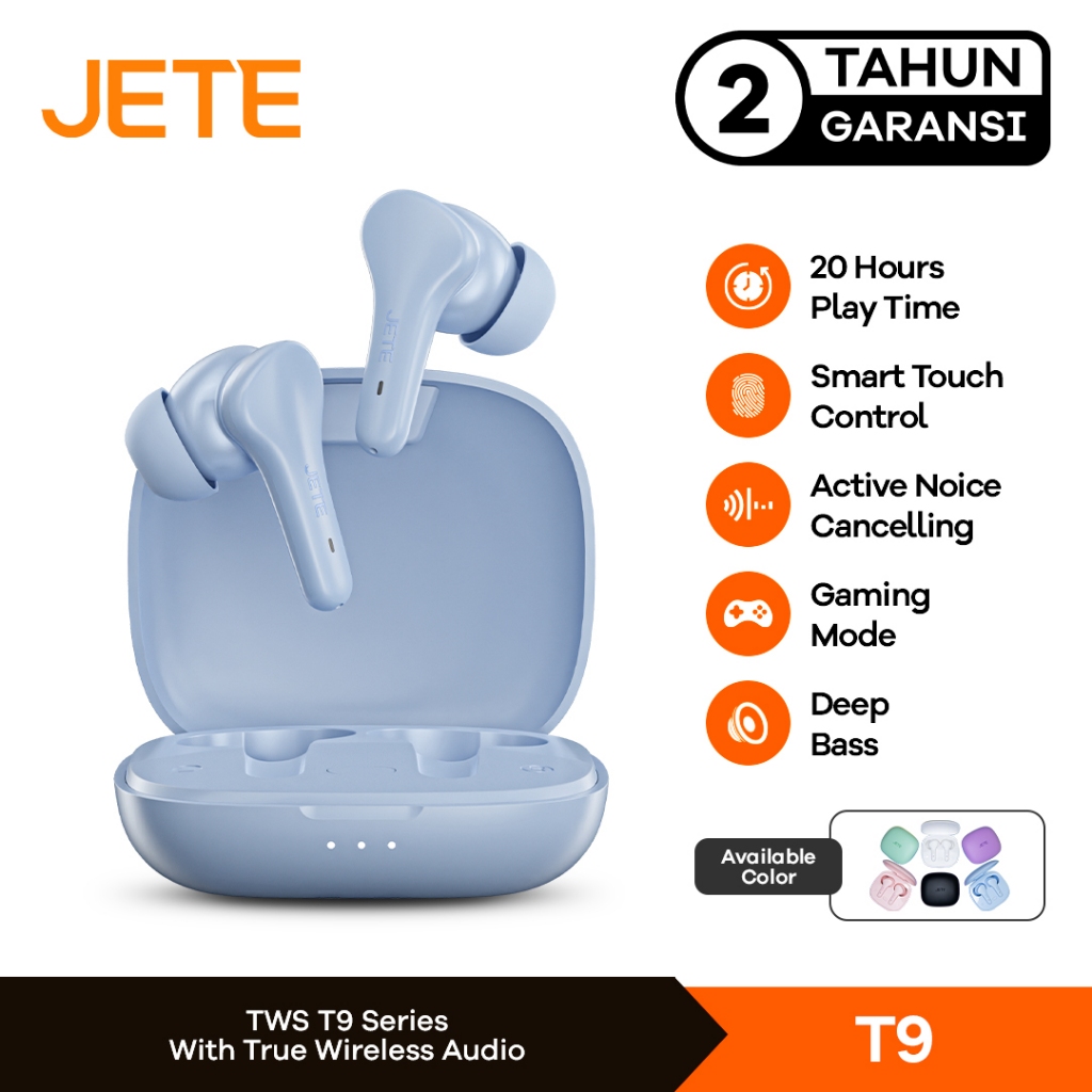JETE T9 TWS Earbuds Headset Bluetooth V5.1 - TWS Gaming | Garansi 2 Tahun