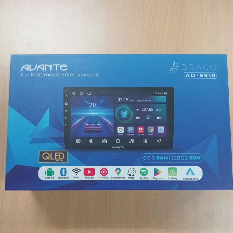 HEAD UNIT ANDROID AVANTE AD-9910 DRACO RAM 6/128 GB / HEAD UNIT ANDROID AVANTE  AD-9910 DRACO 9 INCH