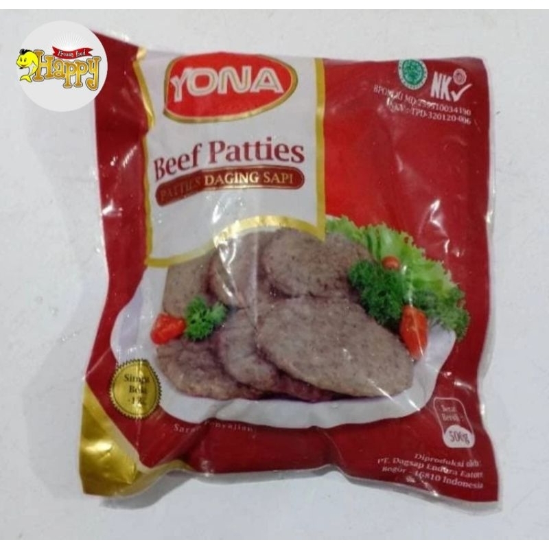 

Yona Beef Patties Daging Burger Beku Frozen 500 gram