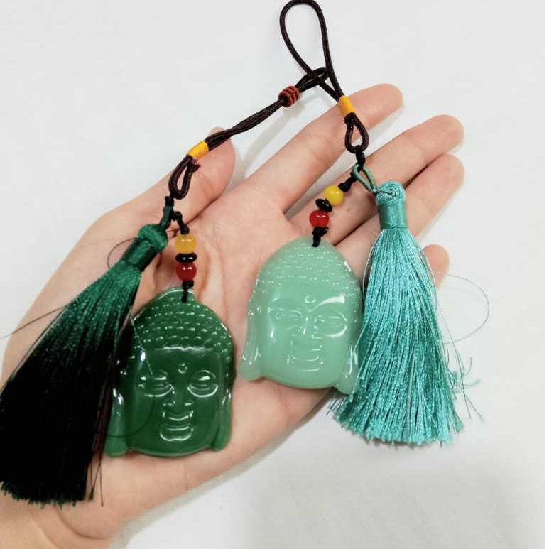 Batu Giok Buddha/Gantungan Kunci/Gantungan Tas/Gantungan giok/Gantungan Buddha