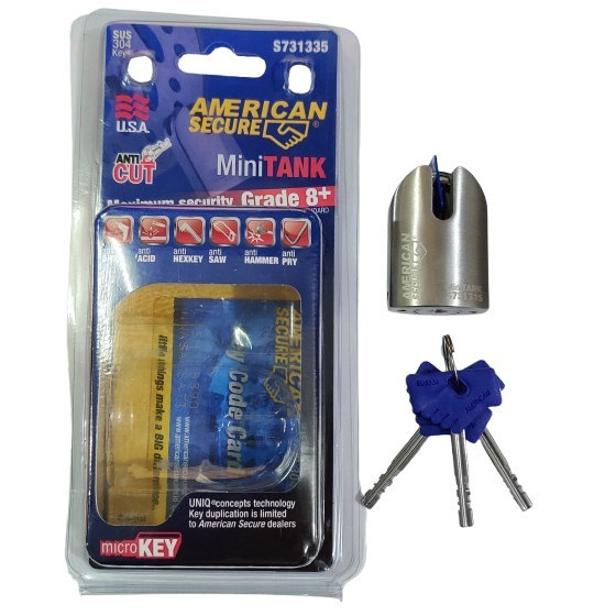 GEMBOK MOTOR 40MM MINI TANK KUNCI CAKRAM UNIVERSAL STAINLESS STEEL BERKUALITAS/GEMBOK MOTOR SEPEDA G