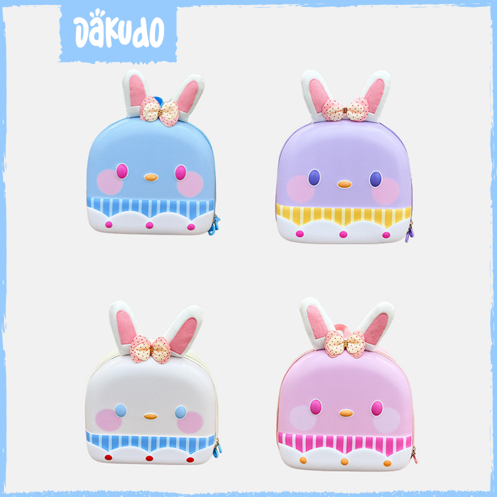 Dakudo Tas Sekolah Anak Perempuan / Laki - Laki  PAUD TK / Tas Ransel Lucu Gambar 3d Kelinci / Kado 