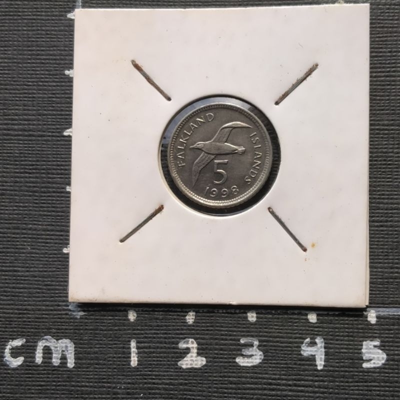 Koin Kuno Falkland Island 5 Cent Burung 1998
