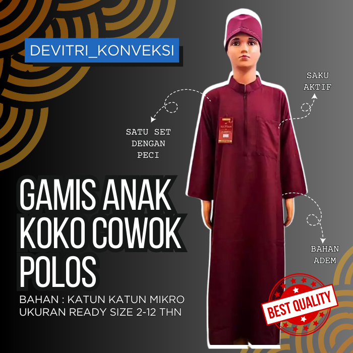 GAMIS KOKO ANAK/JUBAH ANAK COWOK/GAMIS ANAK COWOK/GAMIS COWOK POLOS/JUBAH ANAK POLOS