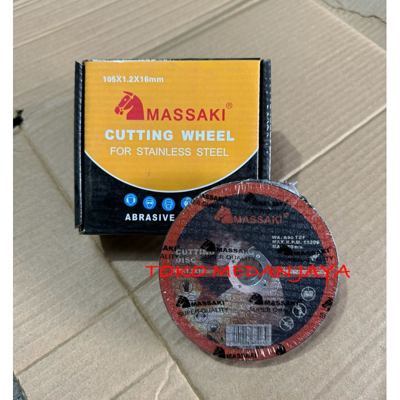 BATU POTONG GERINDA BESI GURINDA MATA CUTTING WHEEL MASSAKI 4 X 1 - 4”