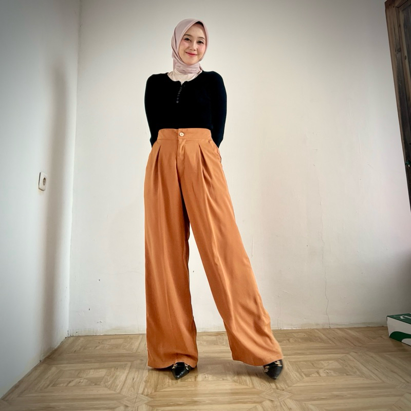 CELANA KULOT WANITA | CELANA HIGHWAIST PANTS WANITA | OOTD CELANA KULOT WANITA