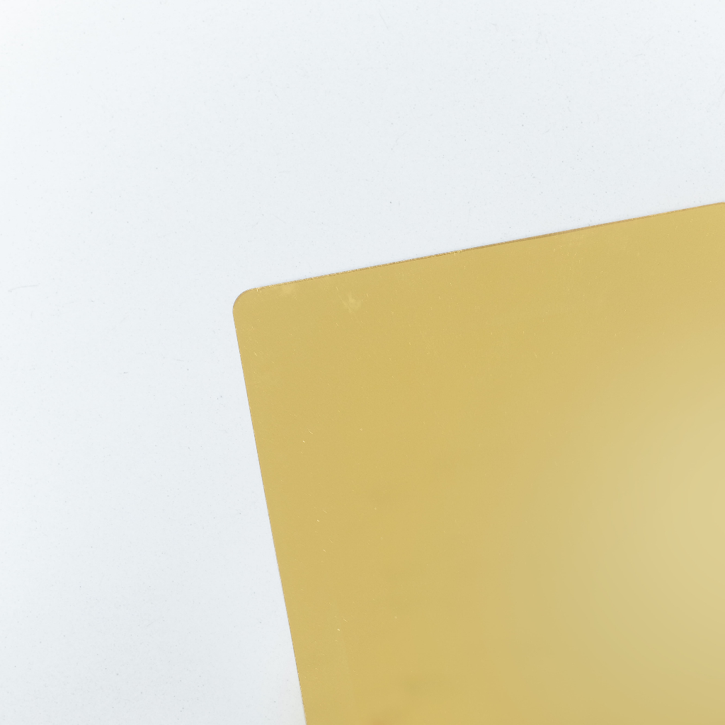AKRILIK WARNA LEMBARAN POTONGAN - Gold Emas A5 A4 A3 A2