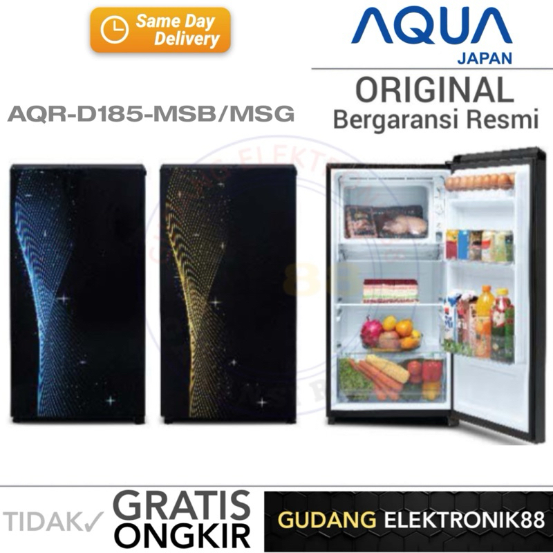 Kulkas AQUA 1 Pintu AQR-D185MSB/MSG Kulkas Murah AQUA VARIAN UKURAN AQR-D225/AQR-D205-MSB/MSG Garans