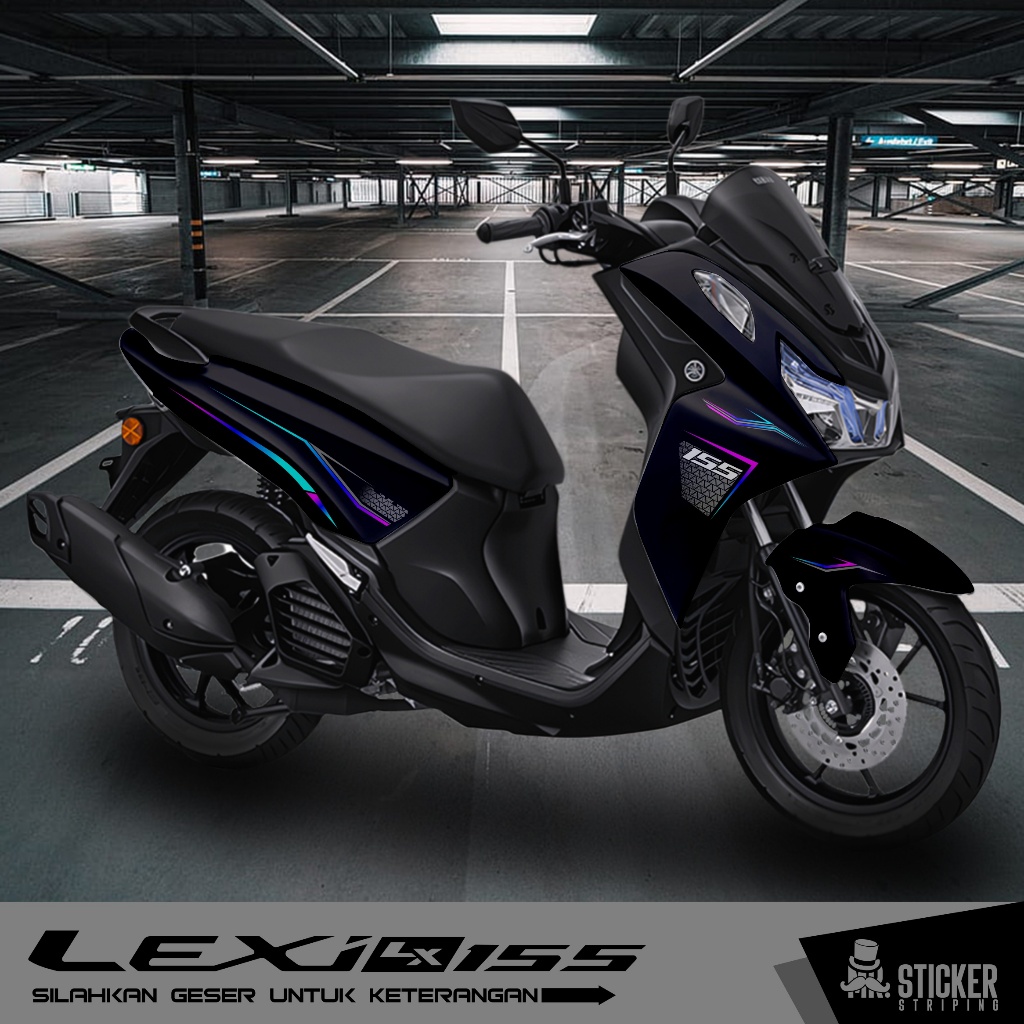 Striping Lexi lx 155 UV Transparan Custom Sticker Variasi Stiker Less Liss Body Motor Lexi 06