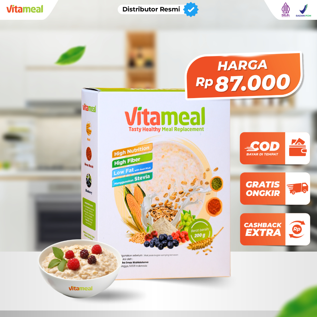 

VITAMEAL - Sereal Multigrain Pengganti Nasi Solusi Gula Darah Tinggi Kadar Gula Diabetes Penyakit Jantung Kolesterol Herbal Oat Granola Ampuh
