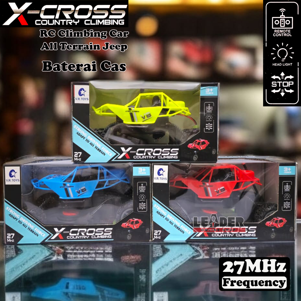MAINAN MOBIL REMOT JEEP X-CROSS 27 MHz BATERAI CAS CLIMBING RC CAR STRONG DRIVE SKALA 1:20 MOBIL JIP