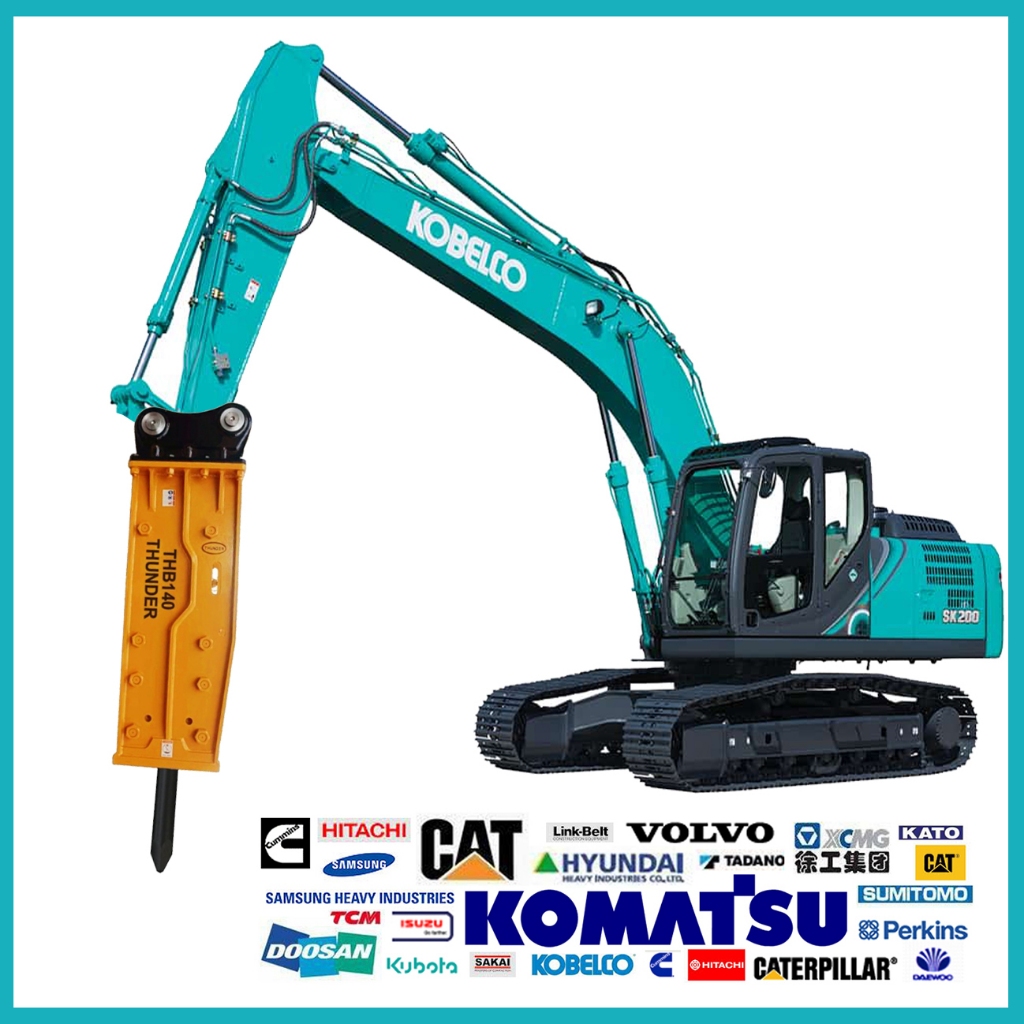 HYDRAULIC BREAKER BREKER THUNDER Spek SB81 THB140 WITH Accumulator Pemecah Batu Spek soosanExcavator