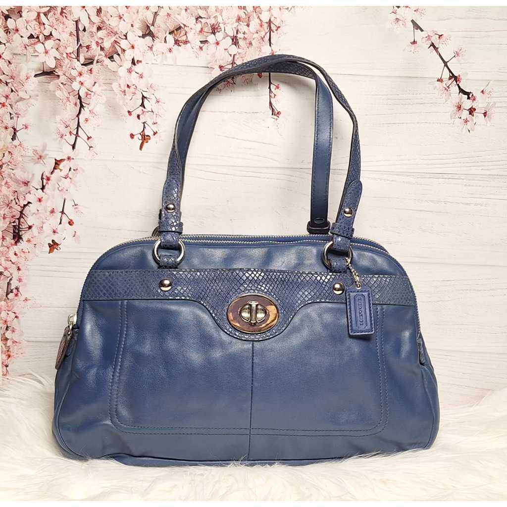 TAS COACH**TOTE Genuine Leather in Blue PRELOVED