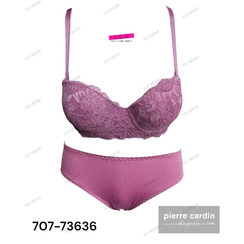 Bra Set Kawat Busa Tipis Setelan Pakaian Dalam Wanita Original Pierre Cardin Size 32B 34B