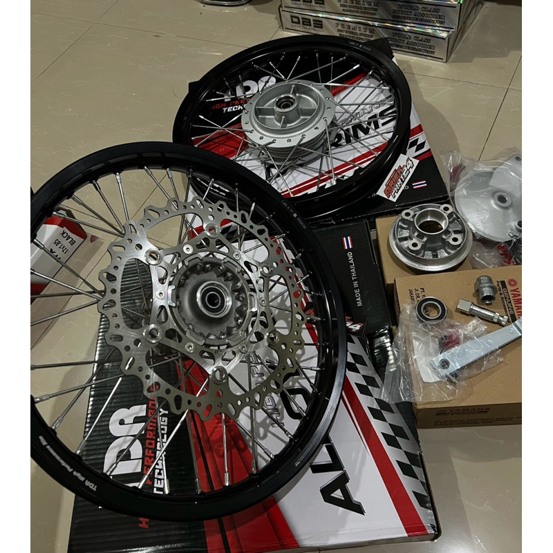 paket velg set tromol depan Yz250 set tromol belakang TS day /Rxking velg scarlet & TDR 160/185-17 s