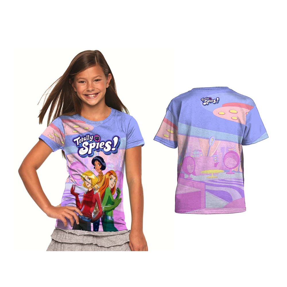 Baju Kaos Tshirt Jersey Anak TOTALLY SPIES Karakter Hero Animasi Custom Full Print