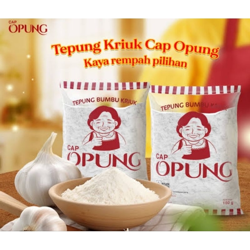 

Cap Opung Tepung Bumbu Kriuk Opung tepung serba guna 150 gramx 10 bks