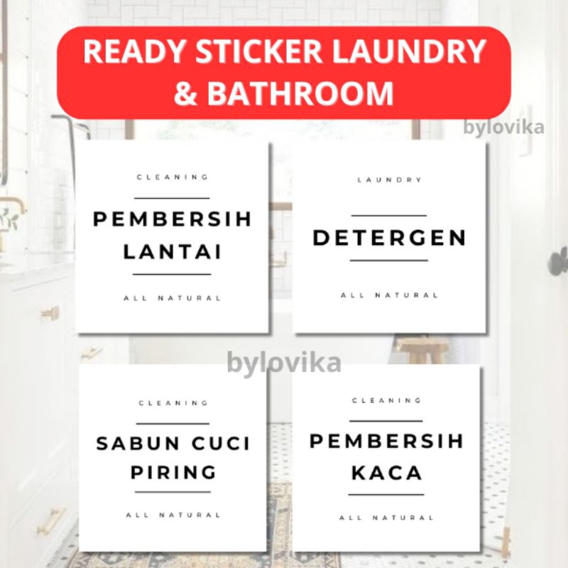 

MIN 10 PCS CUSTOM STIKER LAUNDRY BATHROOM HOME LIVING LABEL PENANDA ANTI AIR UKURAN 5X5 CM WATERPROOF BERKUALITAS
