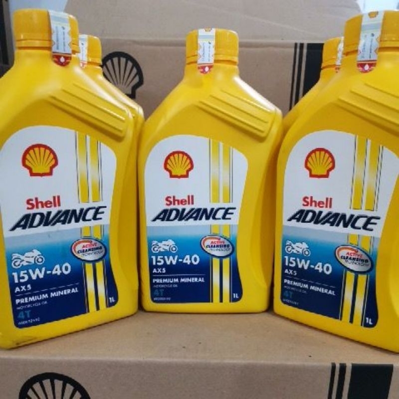 oli shell advance 1 liter 15W-40 AX5 manual isi 12 botol (dus)